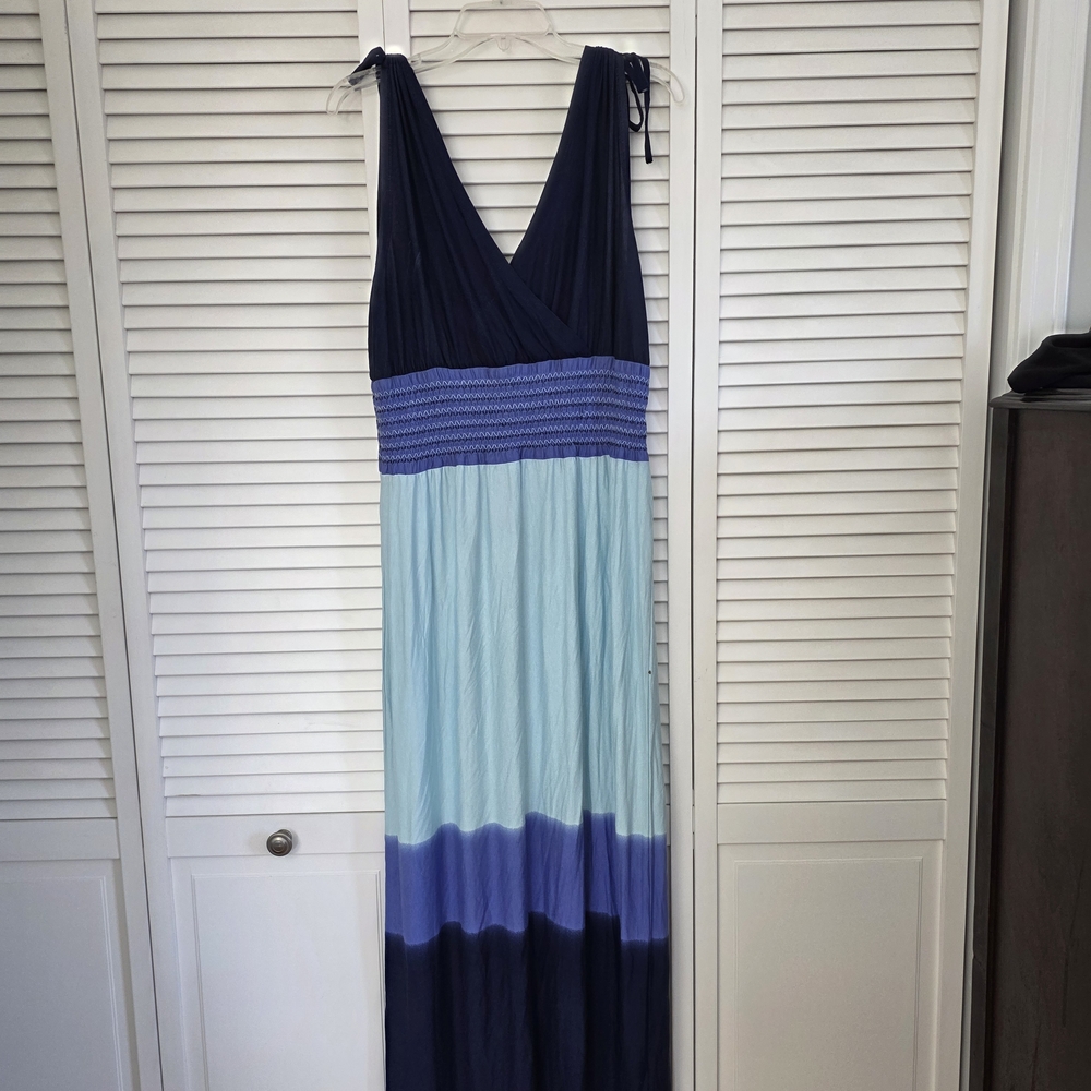 Lascana For Venus Navy and Sky Blue Maxi Dress